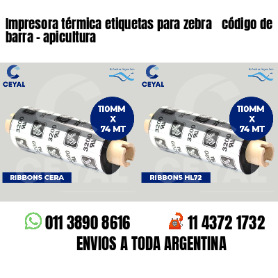 Impresora térmica etiquetas para zebra  código de barra - apicultura